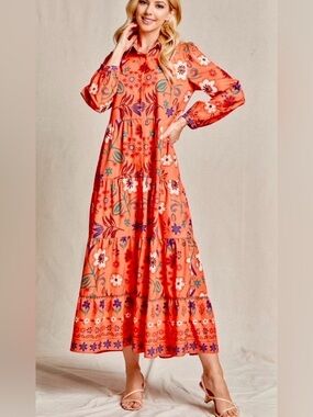 knee length dresses for ladies Boho Maxi Dress, Gown, Vacation in River Blue Green / M main image 0